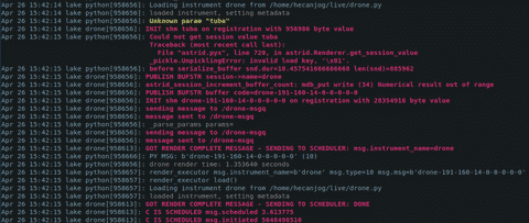 Sorry for the screenshot of text... it's a debug log with some references to tuba and serialization failures